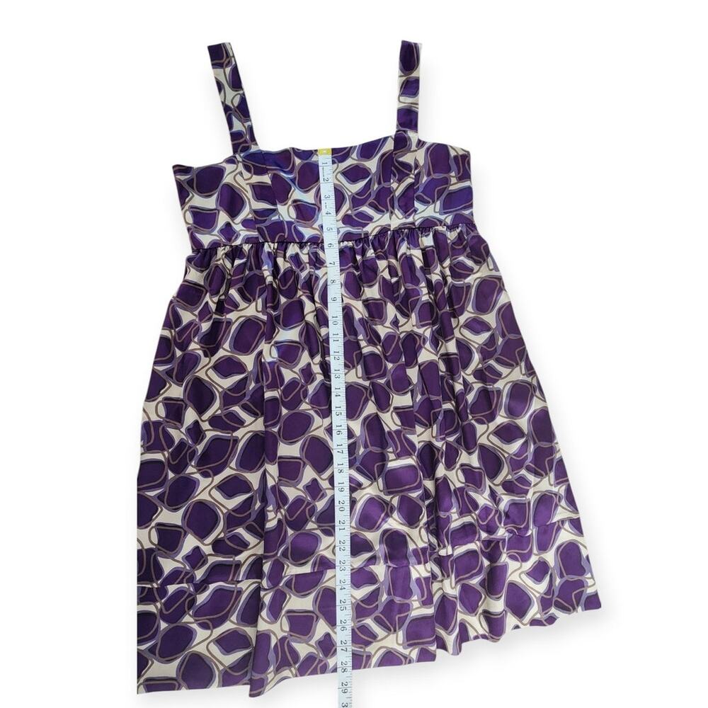 Vertigo Paris Sleeveless A-line Purple Geometric Mini Dress Pockets Size Medium - Picture 9 of 9